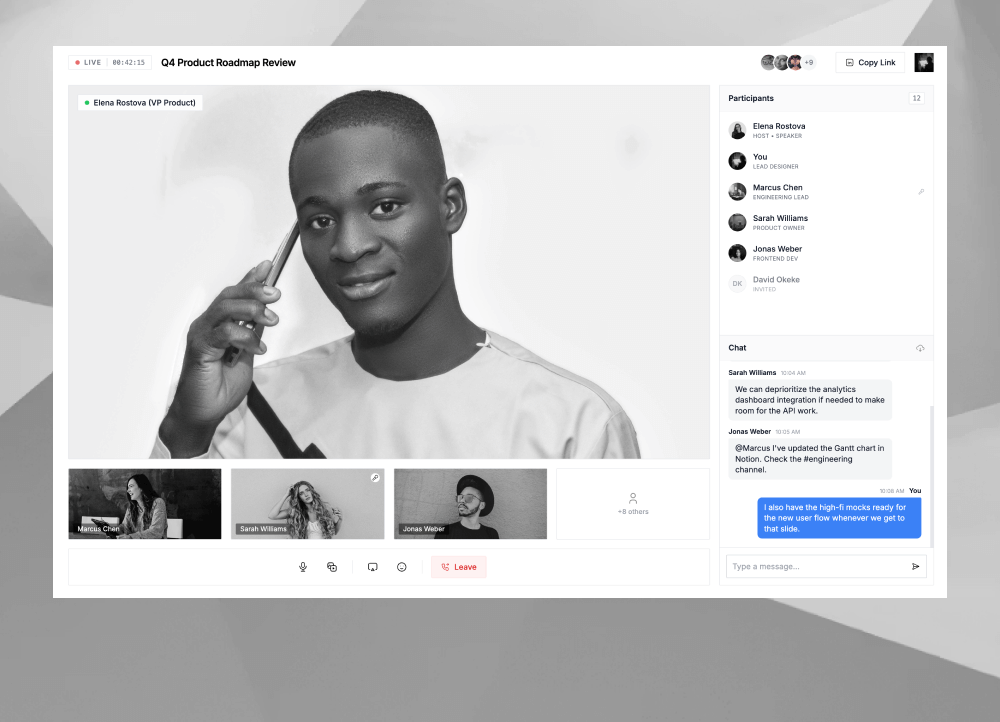 Desktop Video Conferencing Web App