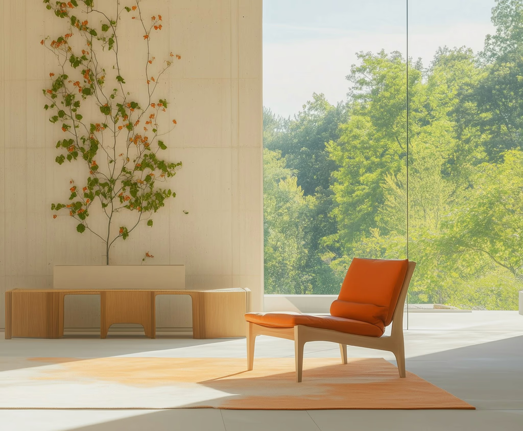 Warm minimalist living room