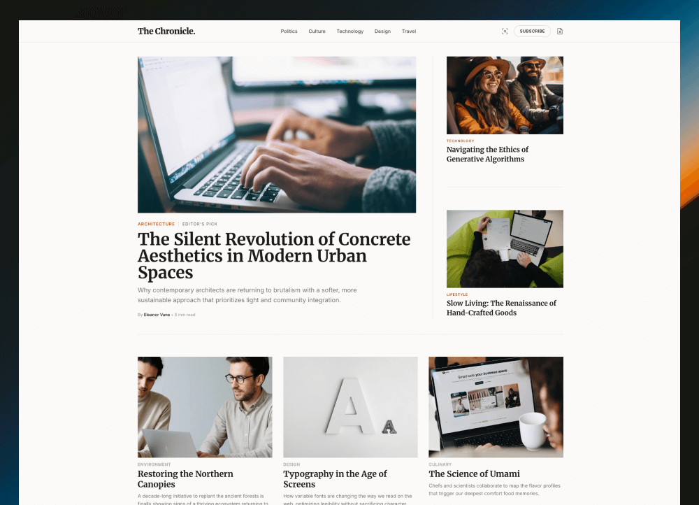 Newspaper-Inspired Blog Layout