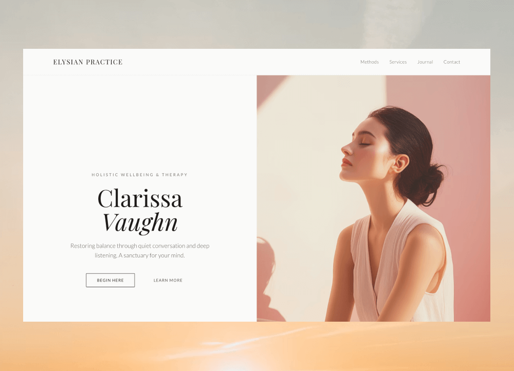 Quiet Luxury Private Practice Landing Page Template